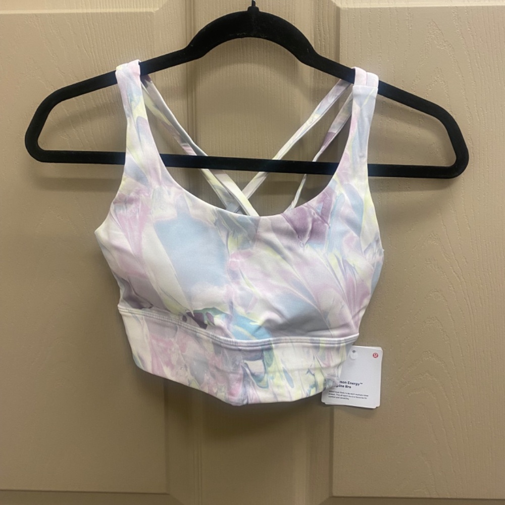 lululemon Energy Longline Bra, Size 6, Marble Pastel, NWT - Picture 2 of 4